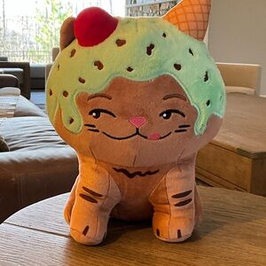 Mint and Brown Ice Cream Cat Plush Toy - Eustace Plush